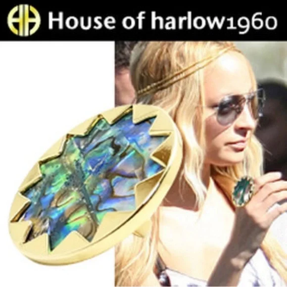House of Harlow 1960 Boho Starburst Abalone Ring - Picture 11 of 12